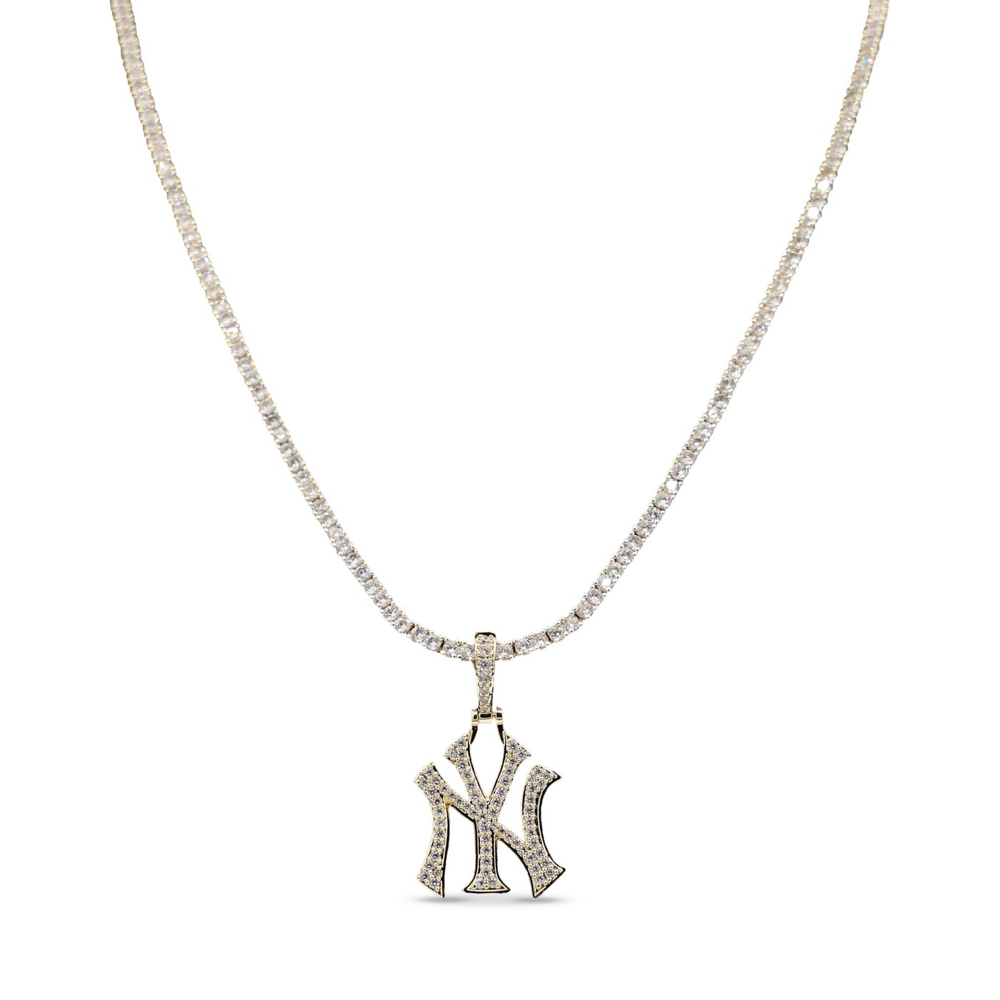 Yankees Chain New York Yankees GLD 18K Yellow Gold Logo Pendant & 20