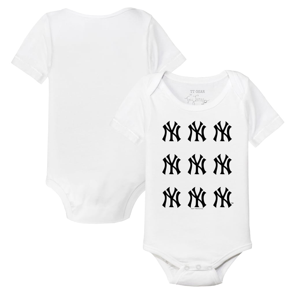  New York Yankees Tiny Turnip Infant Logo Grid Bodysuit - White