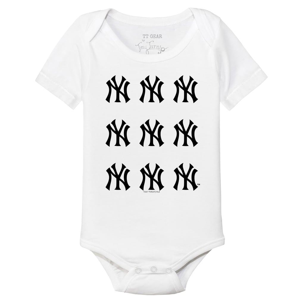  New York Yankees Tiny Turnip Infant Logo Grid Bodysuit - White