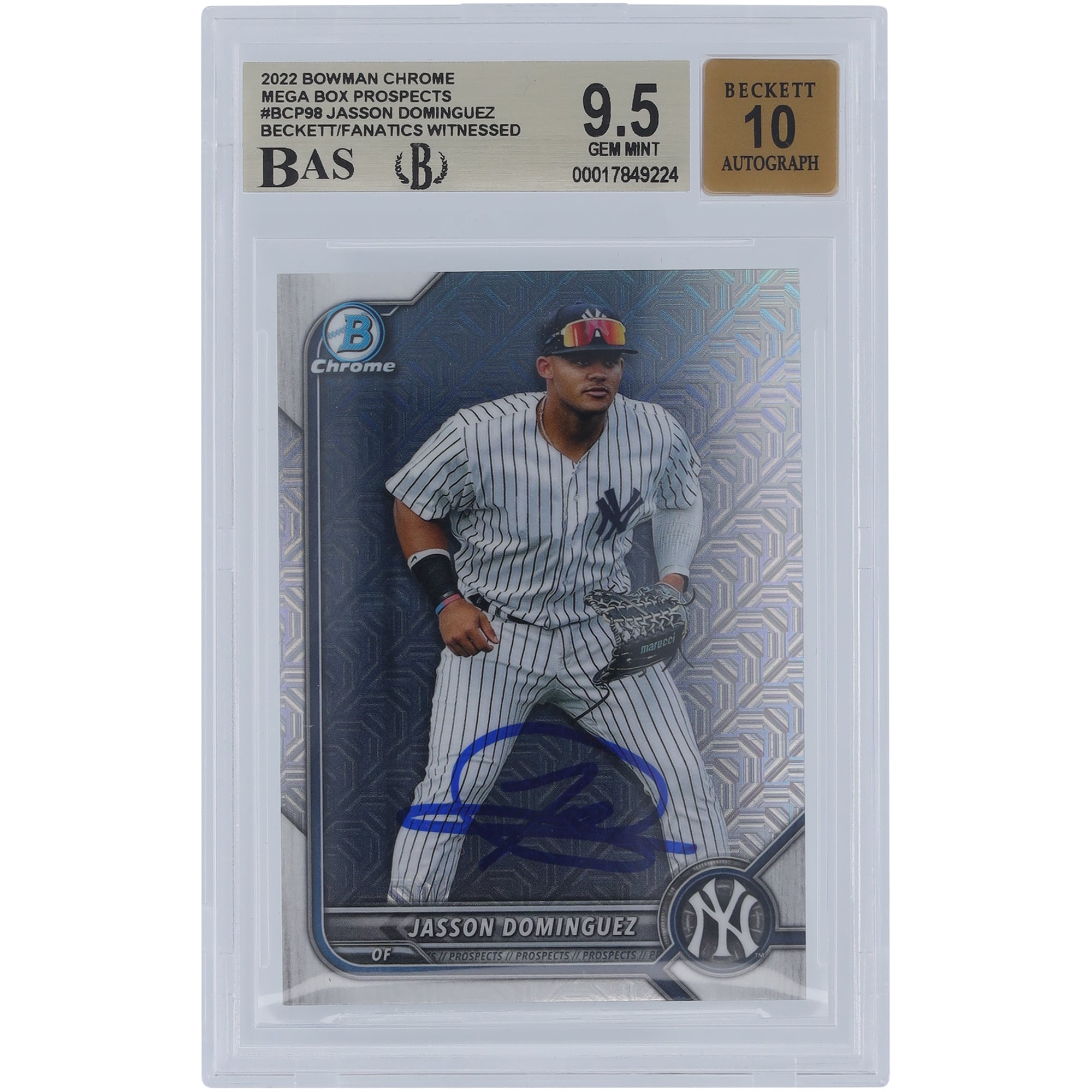 Jasson Domínguez New York Yankees Autographed 2022 Bowman Chrome Mega ...