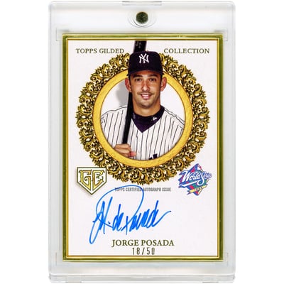 Jorge Posada New York Yankees Autographed 2025 Topps Gilded Collection Gilded Champions #GCH-JP #18/50 Card