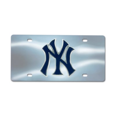 New York Yankees Logo Brands Chrome Diecast License Plate