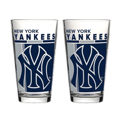 New York Yankees Logo Brands Two-Piece 16oz. Pint Glass Set