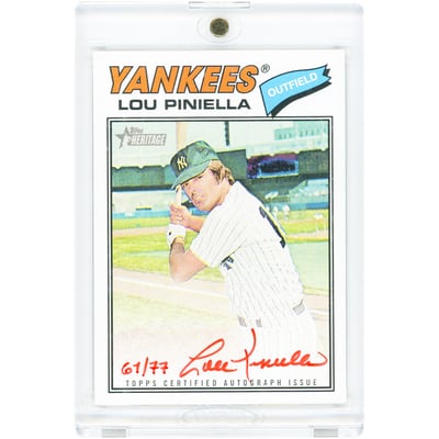 Lou Piniella New York Yankees Autographed 2026 Topps Heritage Real One Red Ink 1977 Topps Design #ROA-LP #61/77 Card 