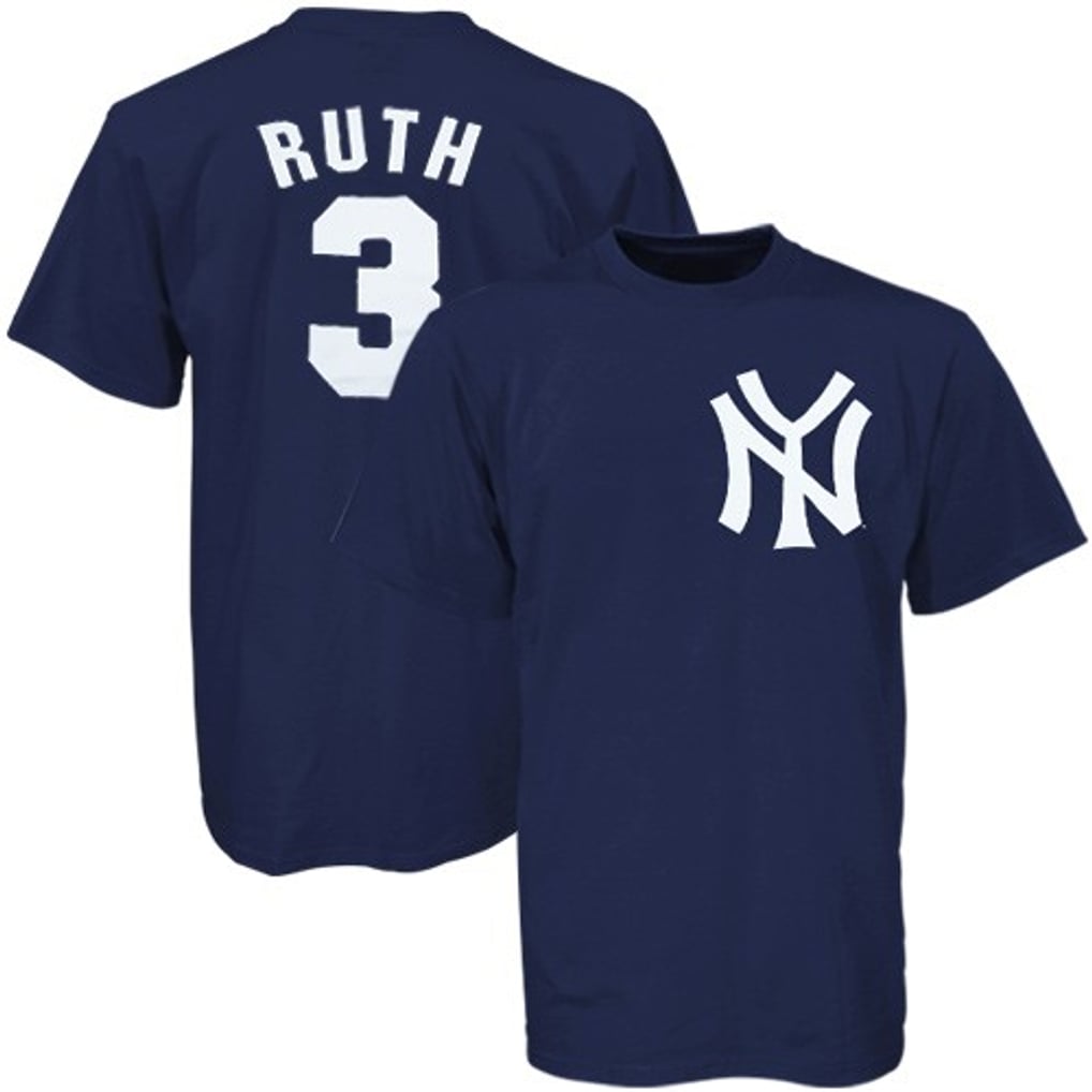 Majestic New York Yankees #3 Babe Ruth Navy Blue Cooperstown Classic ...