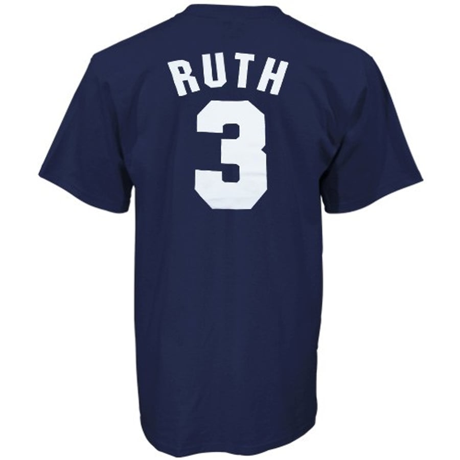 Majestic New York Yankees #3 Babe Ruth Navy Blue Cooperstown Classic ...