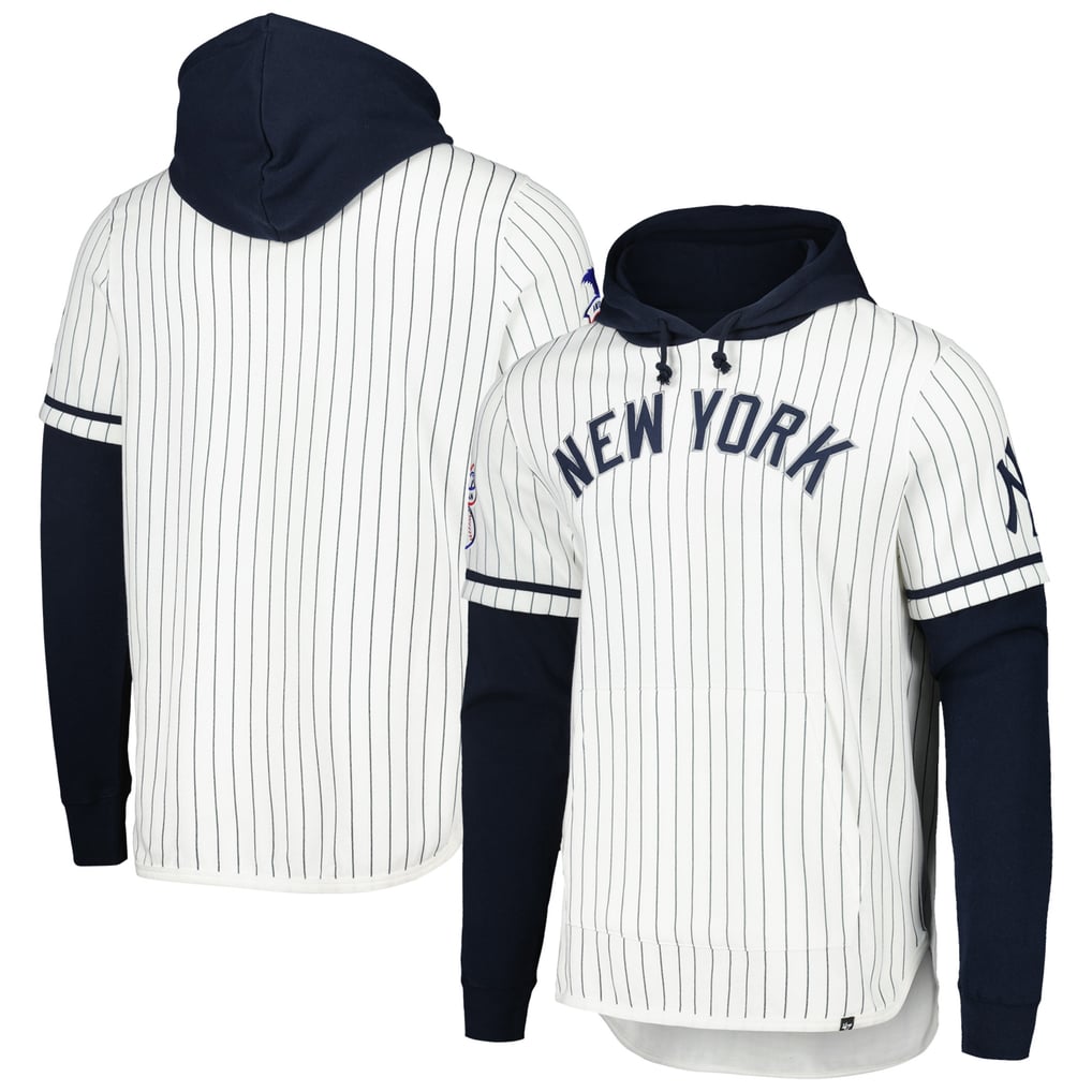 New York Yankees '47 Pinstripe Double Header Pullover Hoodie - White