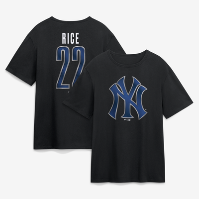 Ben Rice New York Yankees Metallic Mascot Name & Number T-Shirt - Black