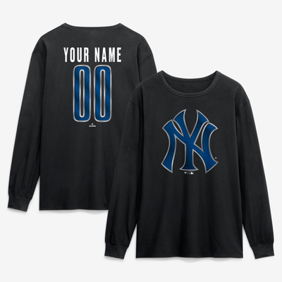 New York Yankees  Forged Mascot Personalized Name & Number Long Sleeve T-Shirt - Black