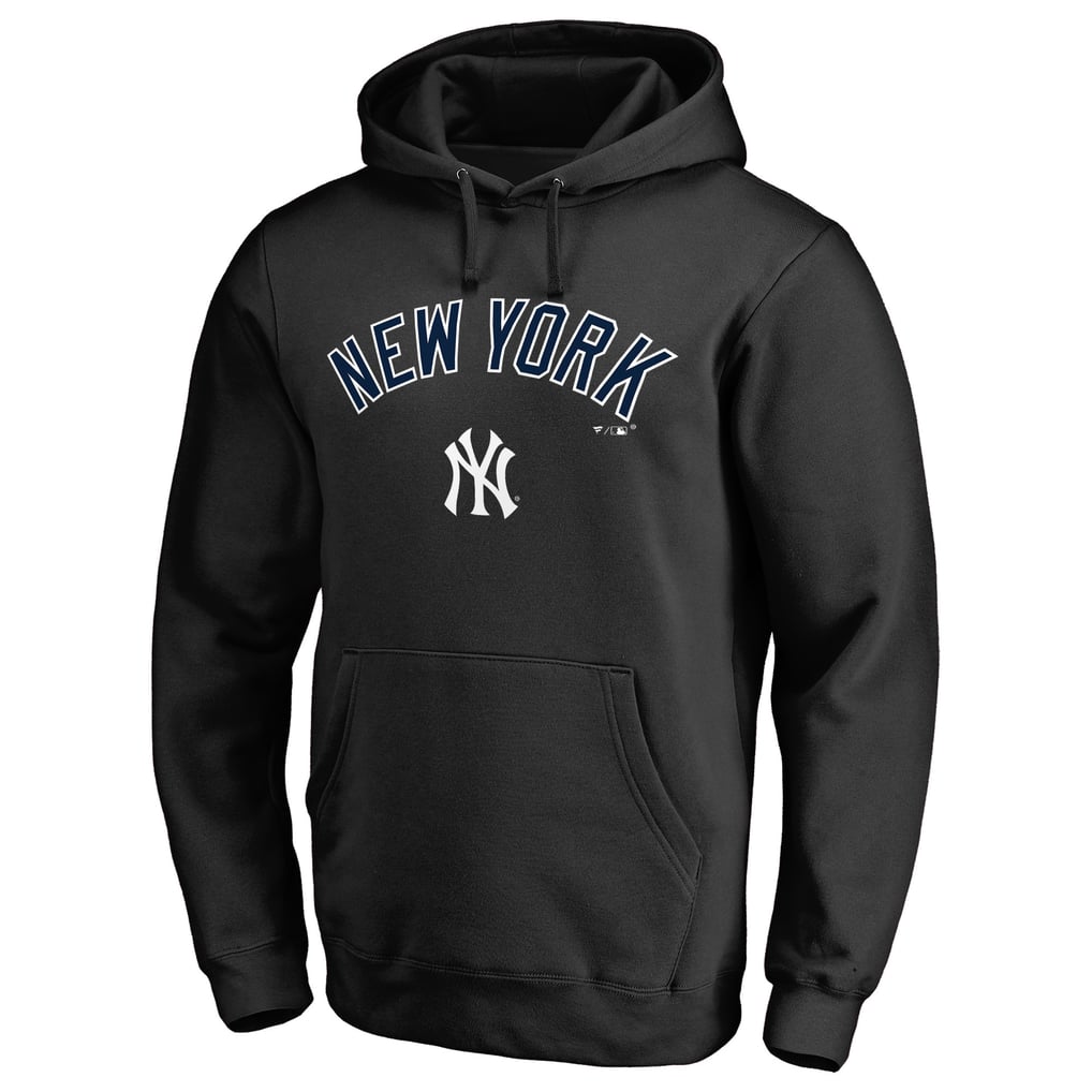 New York Yankees Team Lockup Fitted Pullover Hoodie - Black