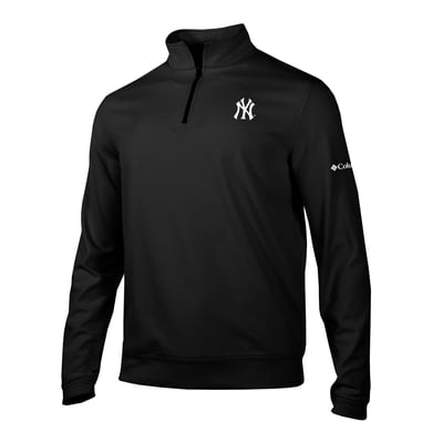 New York Yankees Columbia Grainline Quarter-Zip Pullover - Black