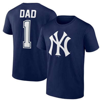 New York Yankees Fanatics #1 Dad Name & Number T-Shirt - Navy