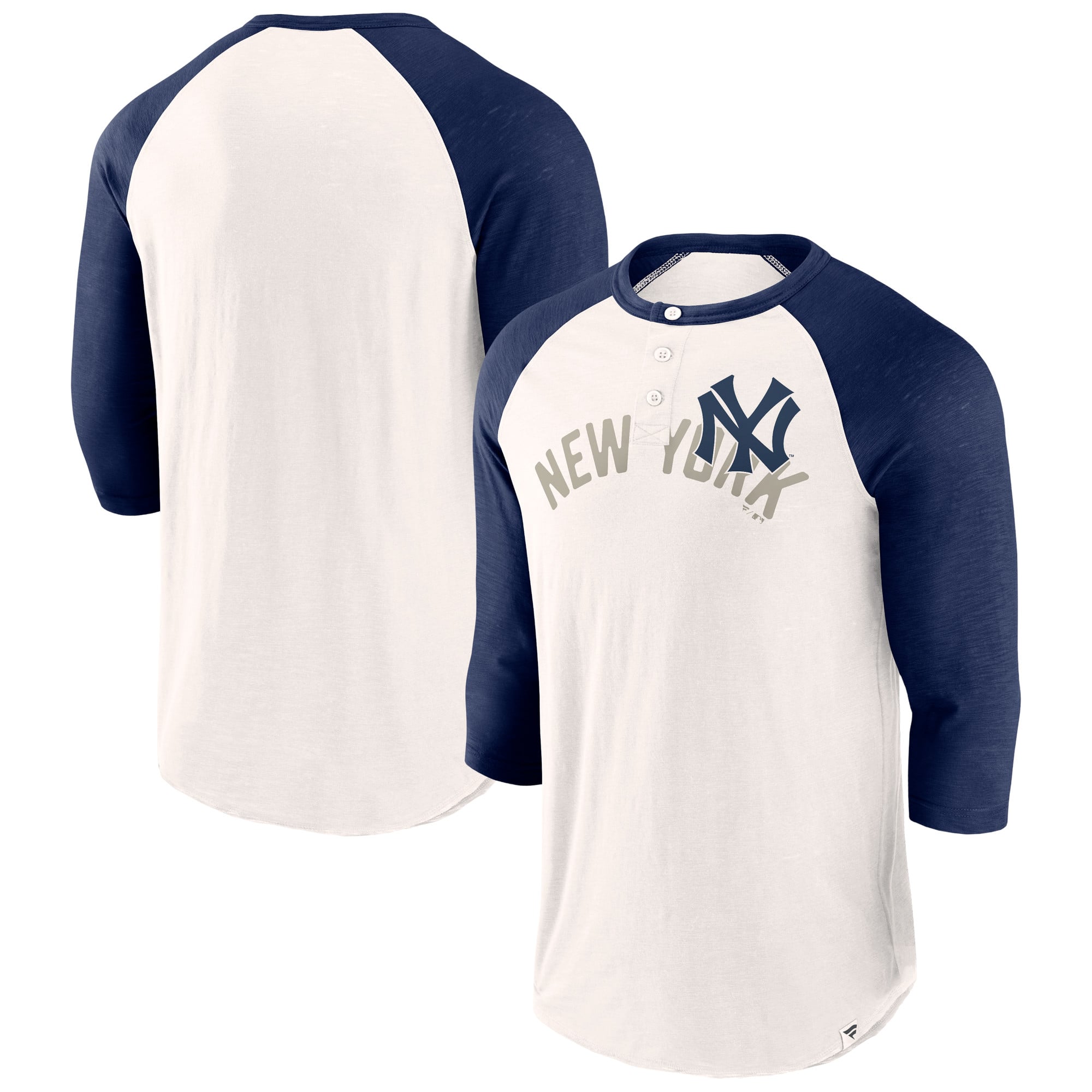 Men's New York Yankees Fanatics White/Navy Backdoor Slider Raglan