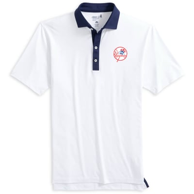 New York Yankees johnnie-O Ramos Performance Cooperstown Logo Jersey Polo - White/Navy