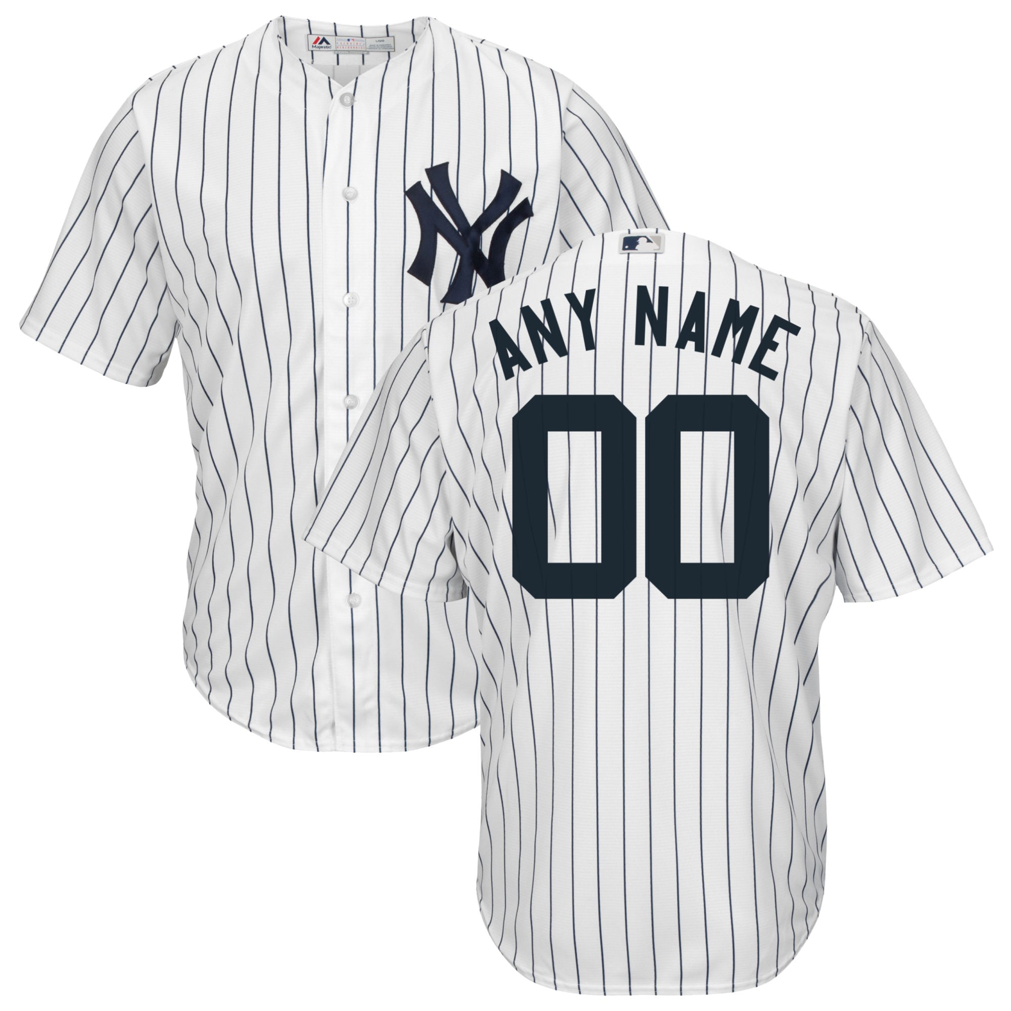 Men's New York Yankees Majestic White/Navy Home Cool Base Custom