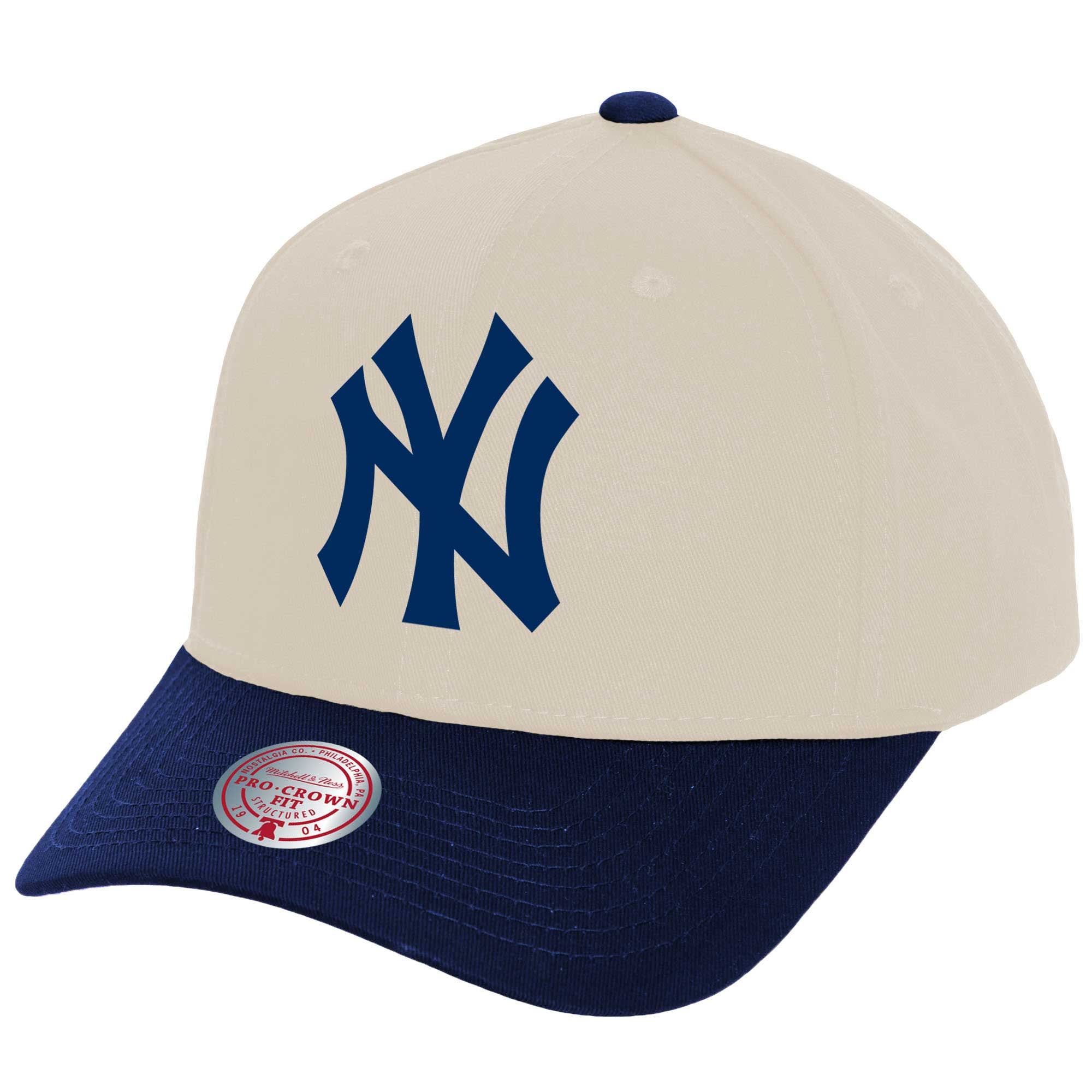 New York Yankees Mitchell & Ness Pro Crown Adjustable Hat - Cream