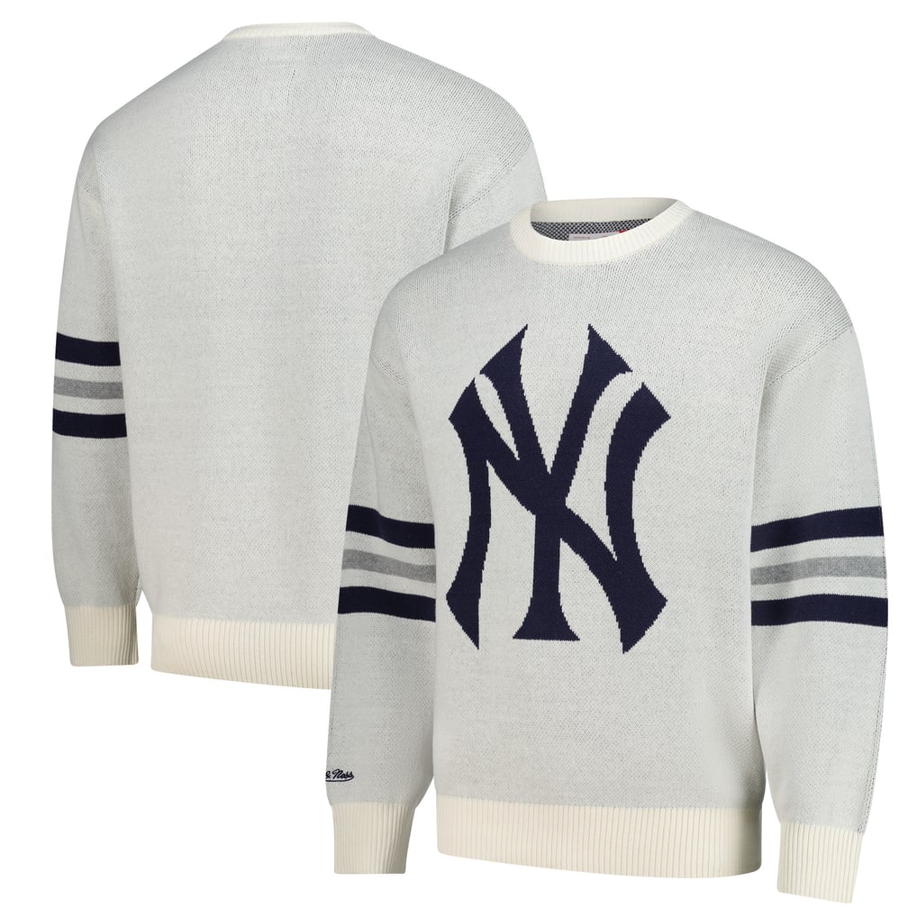 New York Yankees Mitchell & Ness Retro Pullover Sweater - Cream