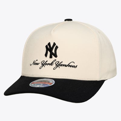  New York Yankees Mitchell & Ness Flawless Stretch-Snap Hat - Cream/Black