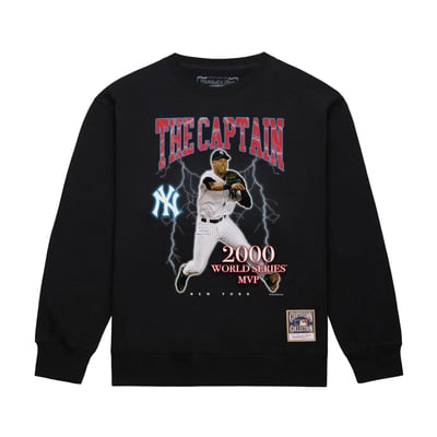 Derek Jeter New York Yankees Mitchell & Ness Cooperstown Collection Big & Tall Nickname Player Graphic Sweatshirt - Black