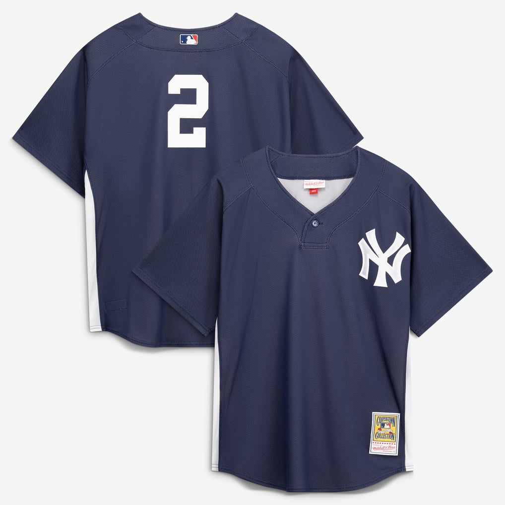 Derek Jeter New York Yankees Mitchell & Ness Authentic Batting Practice Jersey - Navy