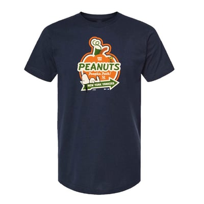 New York Yankees Peanuts Pumpkin T-Shirt - Navy