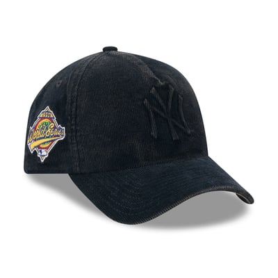  New York Yankees New Era 1996 World Series Side Patch Tonal Corduroy 9FORTY A-Frame Adjustable Hat - Black
