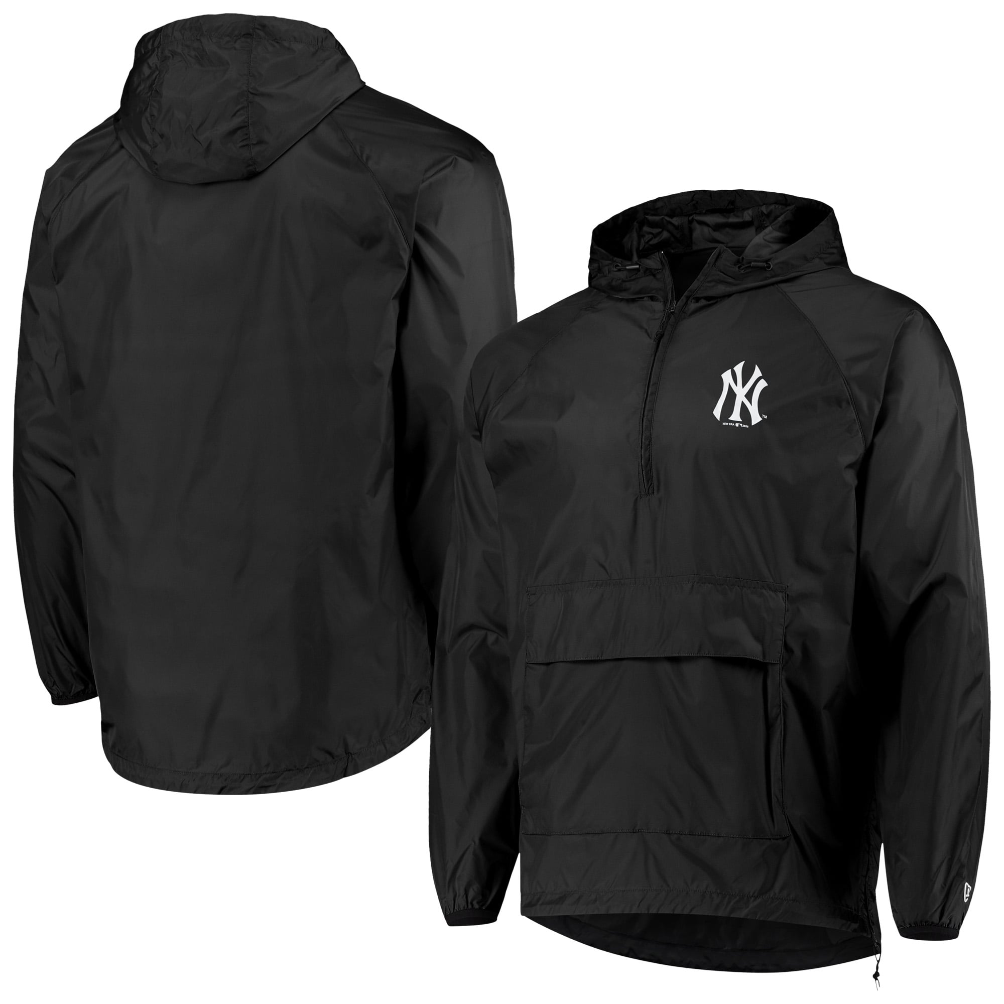 Men's New York Yankees New Era Black Anorak Packable 1/4-Zip