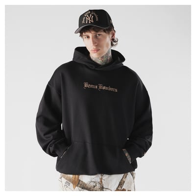  New York Yankees New Era Heritage Gothic Lettering Pullover Hoodie - Black