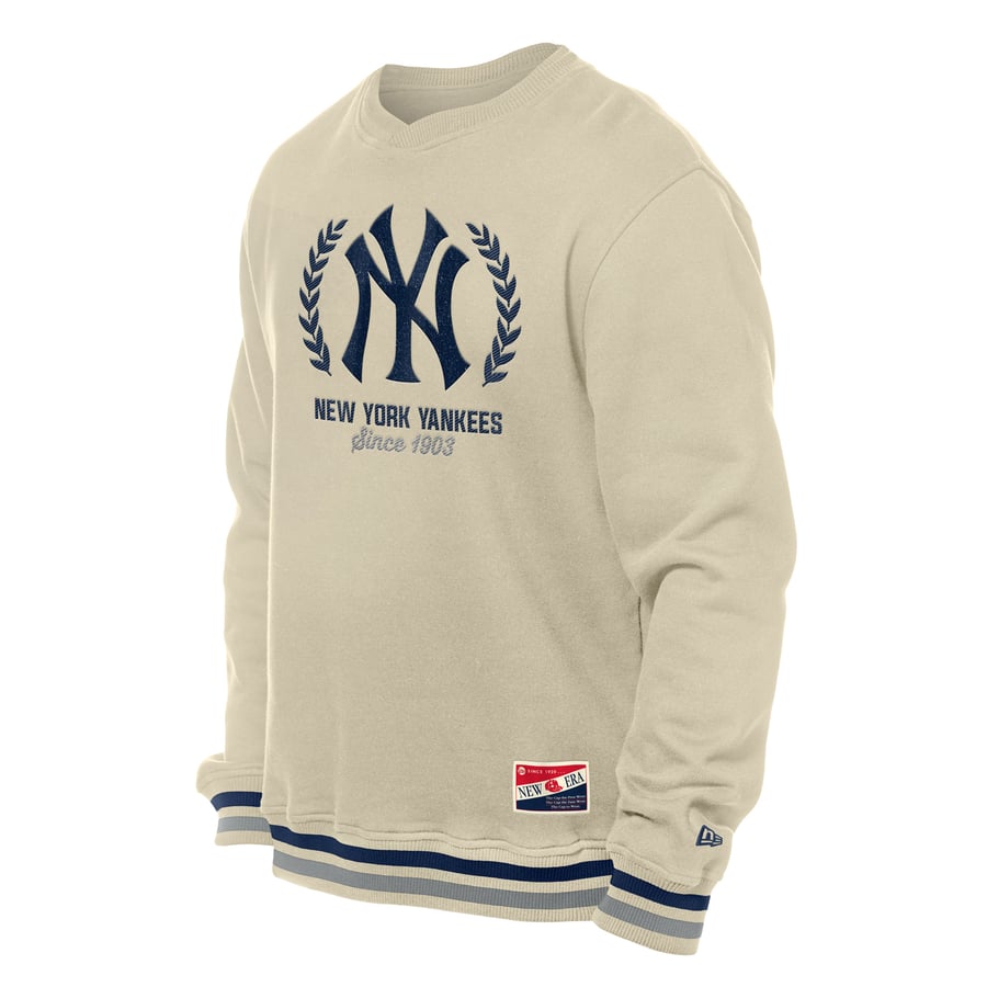 Men's New York Yankees New Era Cream Throwback Pullover Sweatshirt