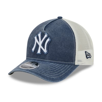  New York Yankees New Era Fan 9FORTY A-Frame Trucker Adjustable Hat - Navy