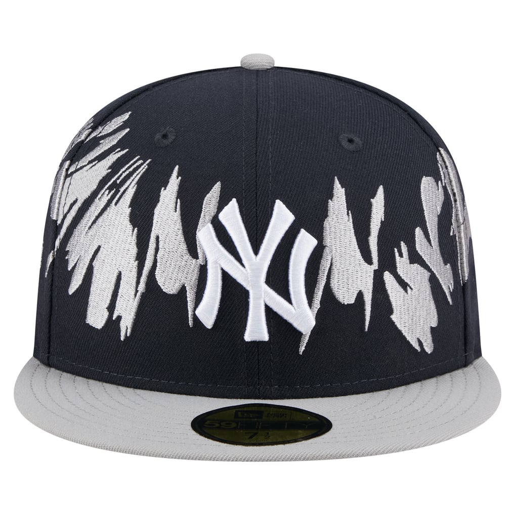 New York Yankees New Era Retro Pattern 59FIFTY Fitted Hat - Navy/Gray