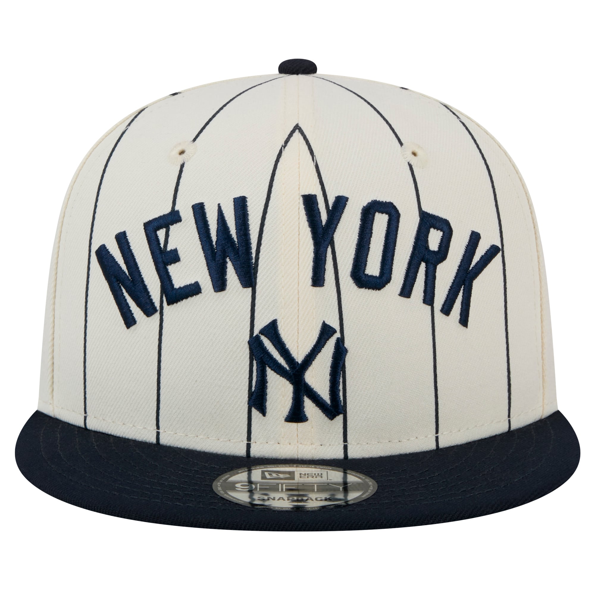 New Era 9Fifty Snapback Cap NY Yankees – Weiß Mit Dunkelblauem Logo, Verstellbar, 100% Baumwolle