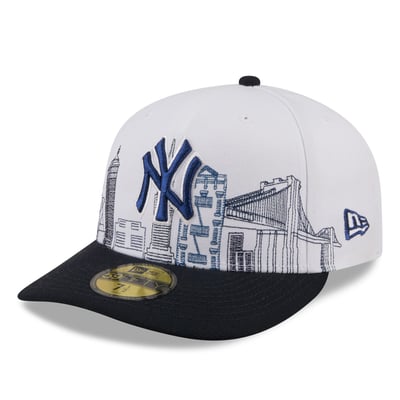 New York Yankees New Era City Skyline 59FIFTY Fitted Hat - White/Navy