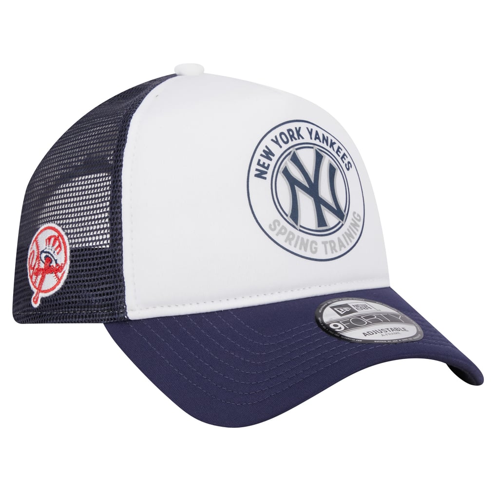 New York Yankees New Era Spring Training Circle Foam A-Frame 9FORTY Trucker Adjustable Hat - White/Navy