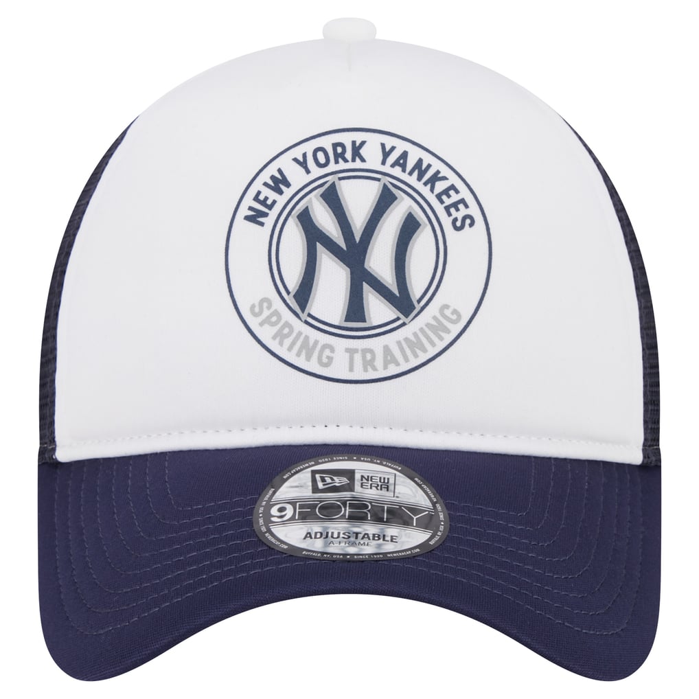 New York Yankees New Era Spring Training Circle Foam A-Frame 9FORTY Trucker Adjustable Hat - White/Navy