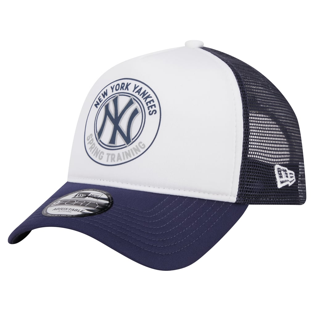 New York Yankees New Era Spring Training Circle Foam A-Frame 9FORTY Trucker Adjustable Hat - White/Navy