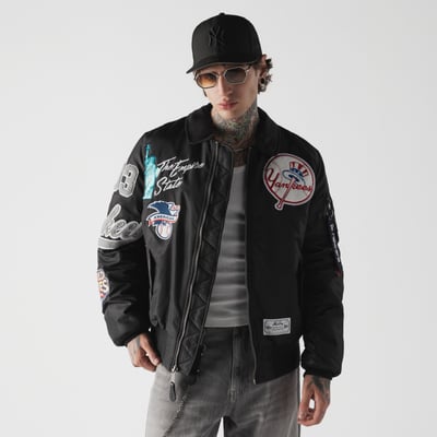 New York Yankees New Era x Alpha Industries MA-1 Full-Zip Bomber Jacket - Black