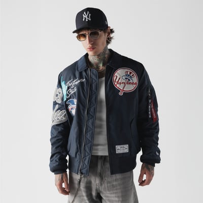 New York Yankees New Era x Alpha Industries MA-1 Full-Zip Bomber Jacket - Navy