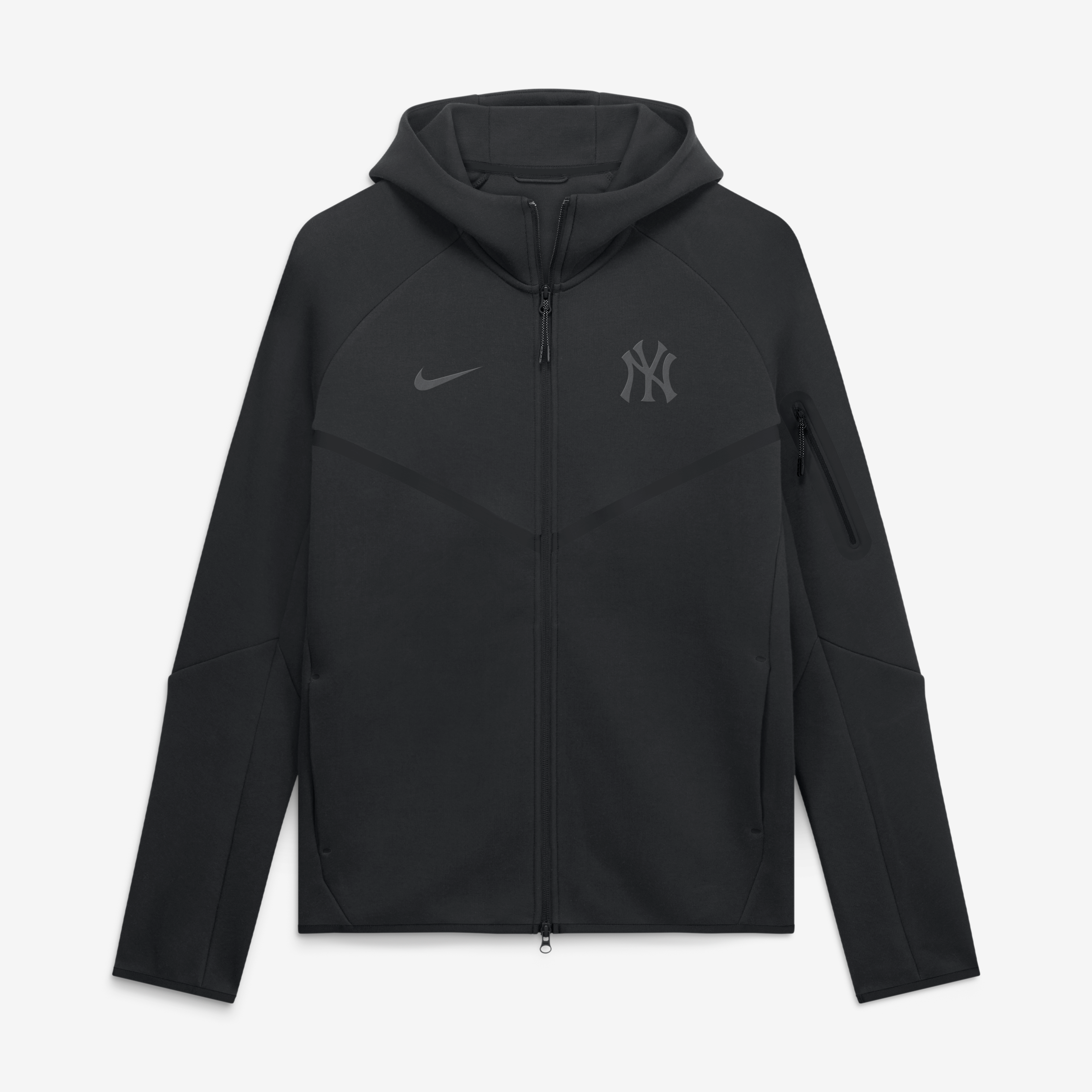 Men's New York Yankees Nike Black Tech Full-Zip Windrunner Hoodie