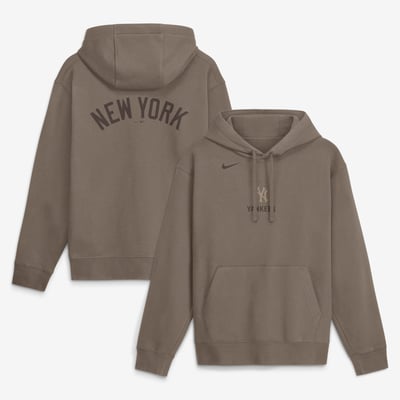  New York Yankees Nike Fashion Club Pullover Hoodie - Brown
