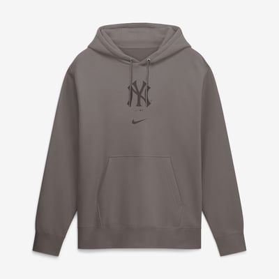  New York Yankees Nike Washed Club Fleece Hoodie - Gray