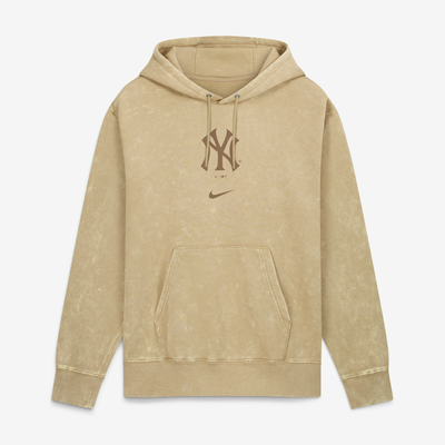  New York Yankees Nike Washed Club Fleece Hoodie - Tan