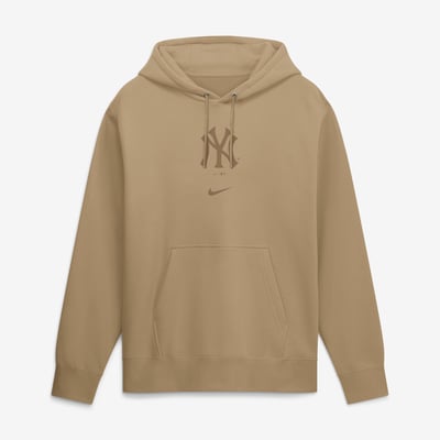  New York Yankees Nike Washed Club Fleece Hoodie - Tan