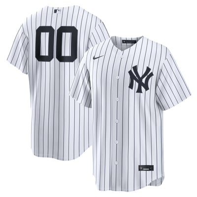  New York Yankees Nike Home Replica Custom Jersey - White