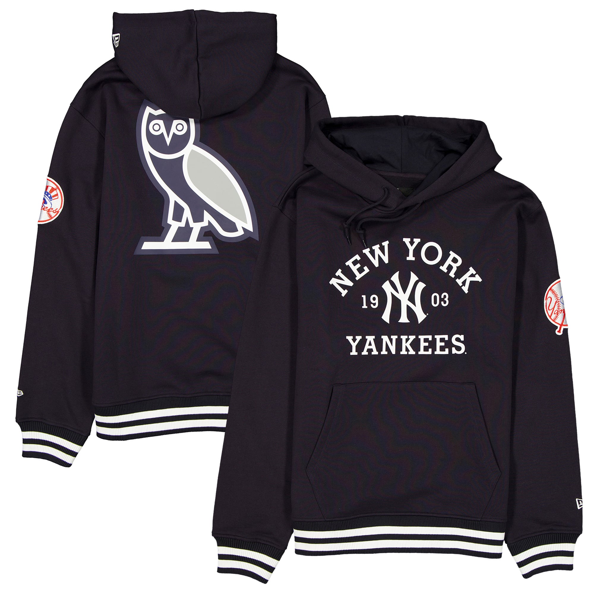 New York Yankees OVO x New Era Heavyweight Fleece Hoodie - Navy