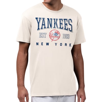  New York Yankees Starter Established Logo T-Shirt - Cream