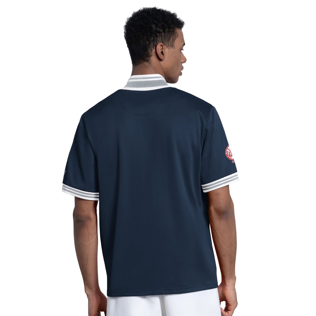  New York Yankees Starter Button-Up Short Sleeve Jacket - Navy