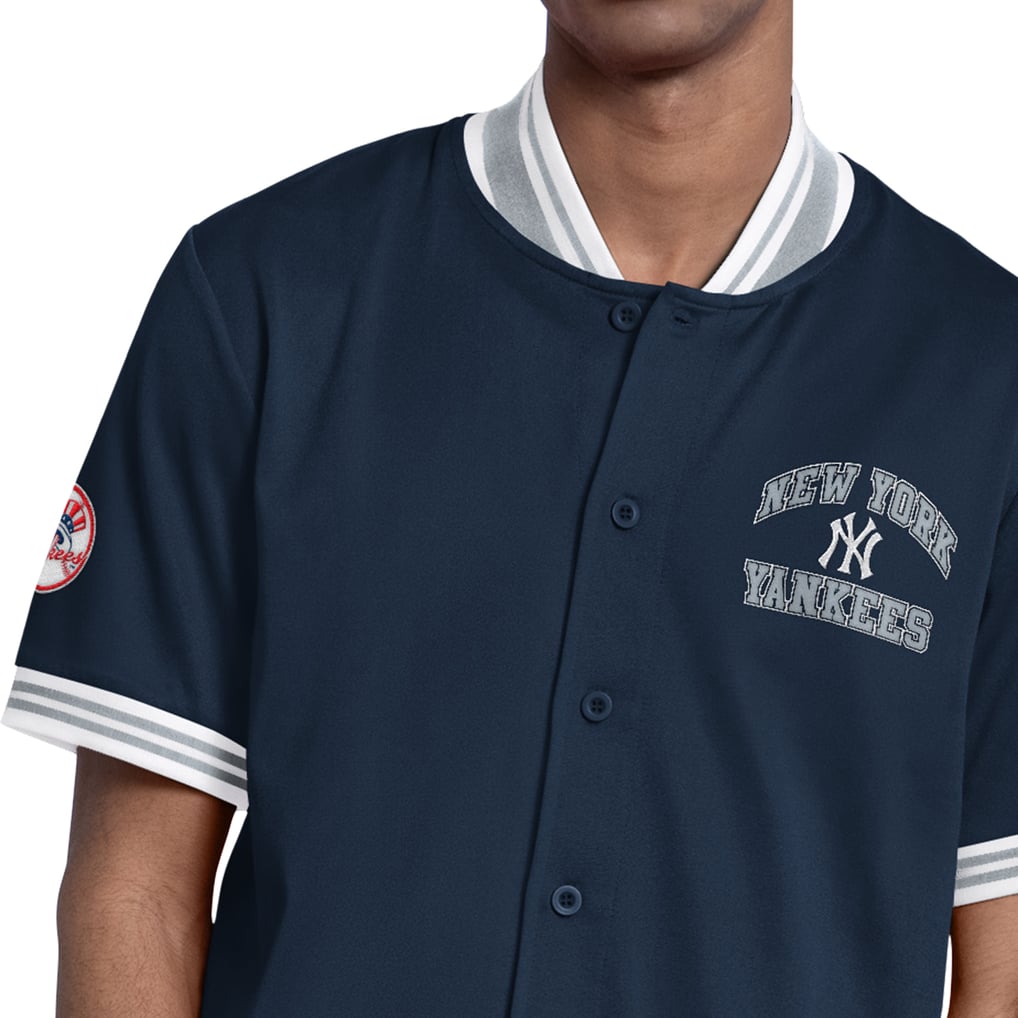 New York Yankees Starter Button-Up Short Sleeve Jacket - Navy