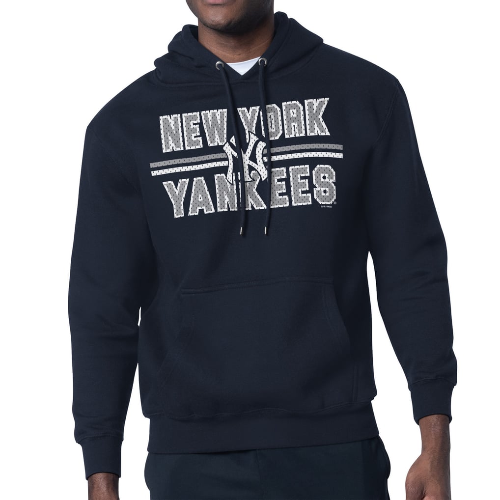 New York Yankees Starter Team Mesh Print Graphic Pullover Hoodie - Navy