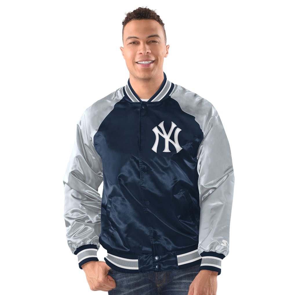 New York Yankees Starter Raglan Blitz Varsity Jacket - Navy/Gray